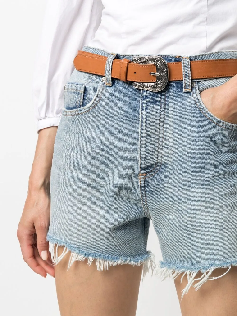 фото Liu jo джинсовые шорты с бахромой