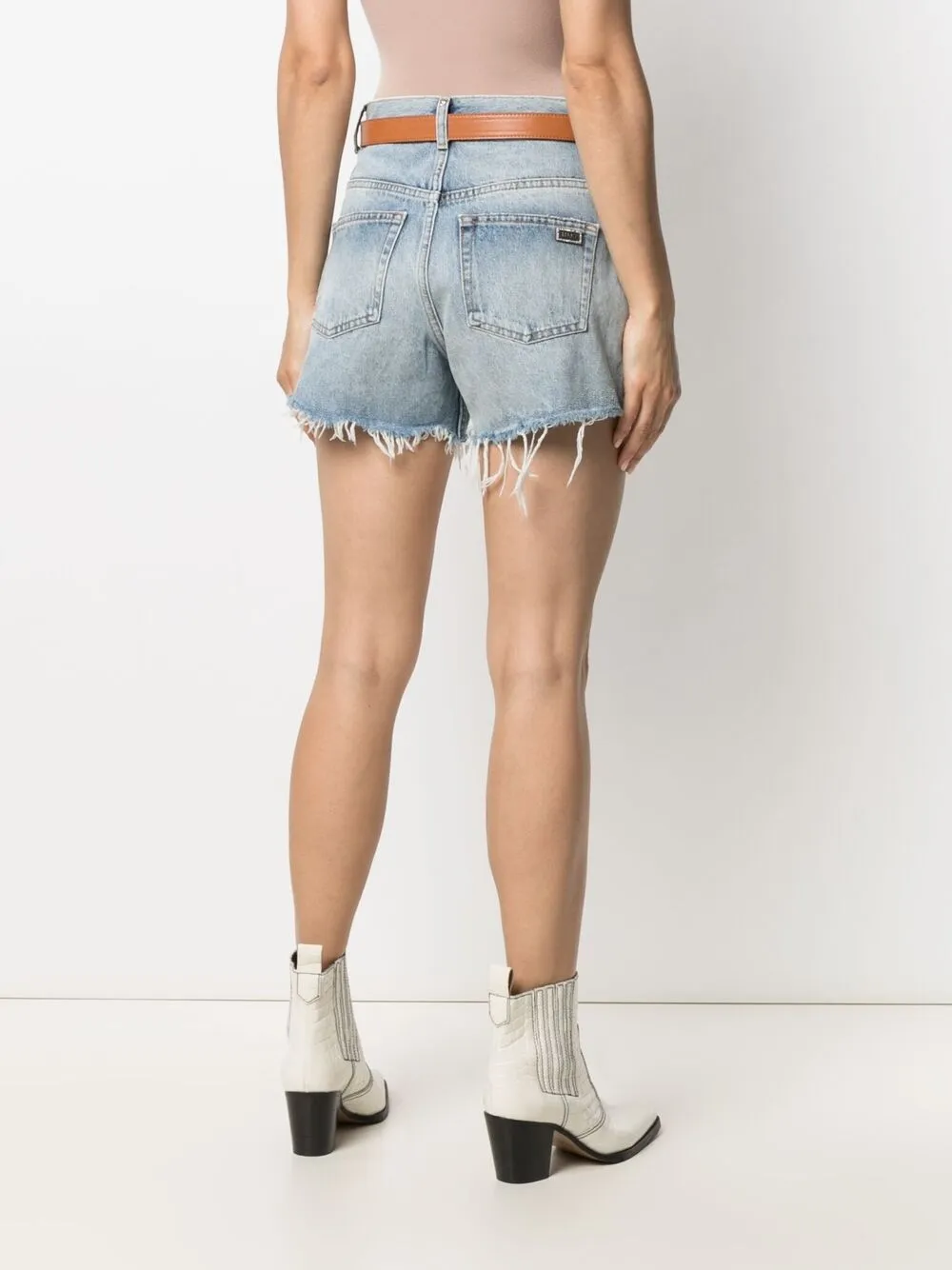 фото Liu jo джинсовые шорты с бахромой