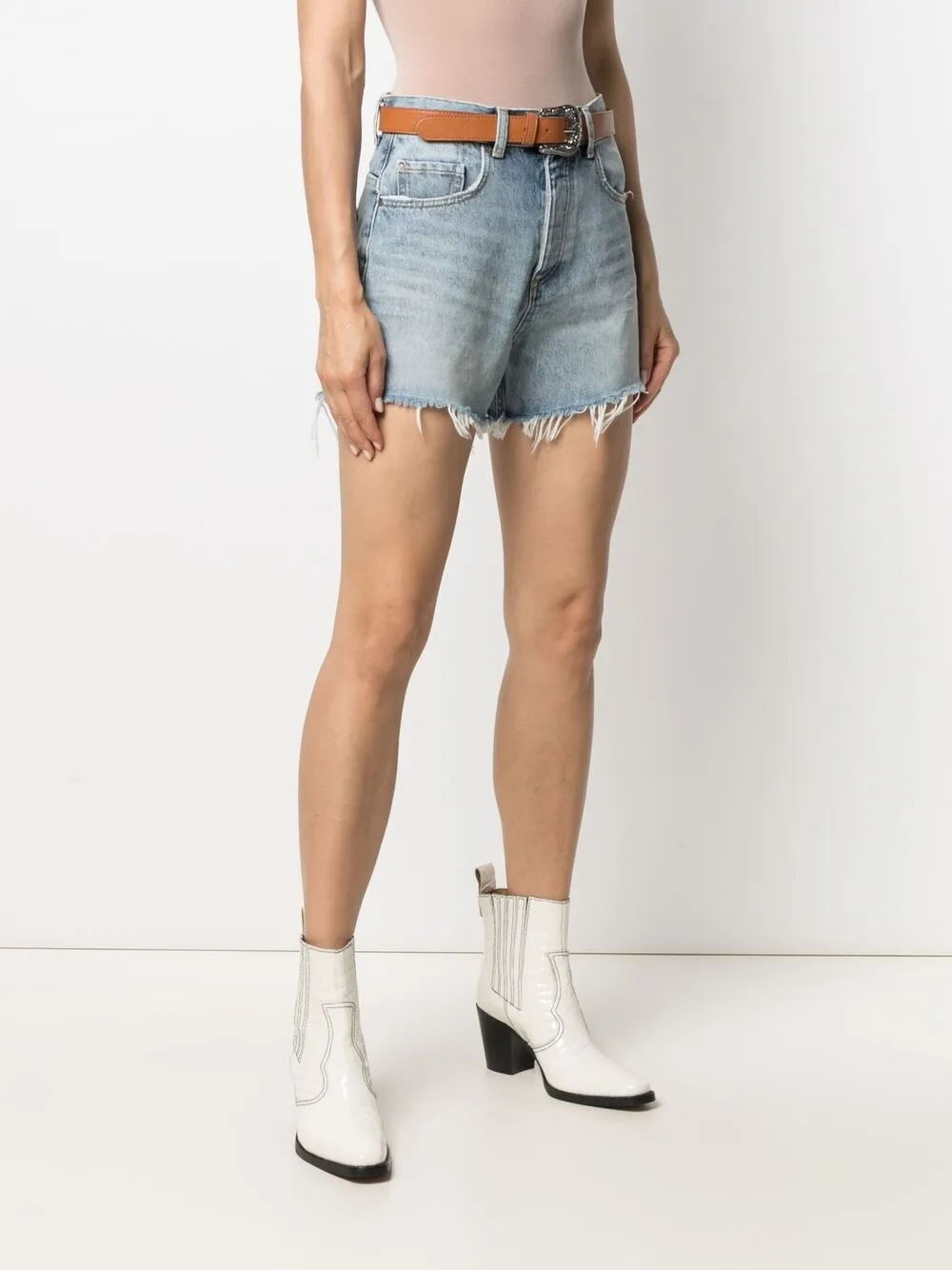 фото Liu jo джинсовые шорты с бахромой