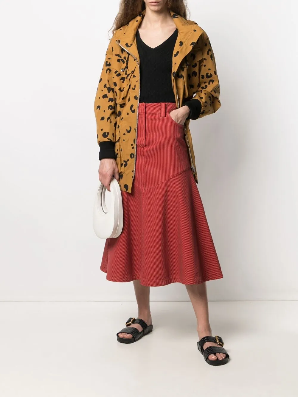 фото Kenzo юбка миди в рубчик