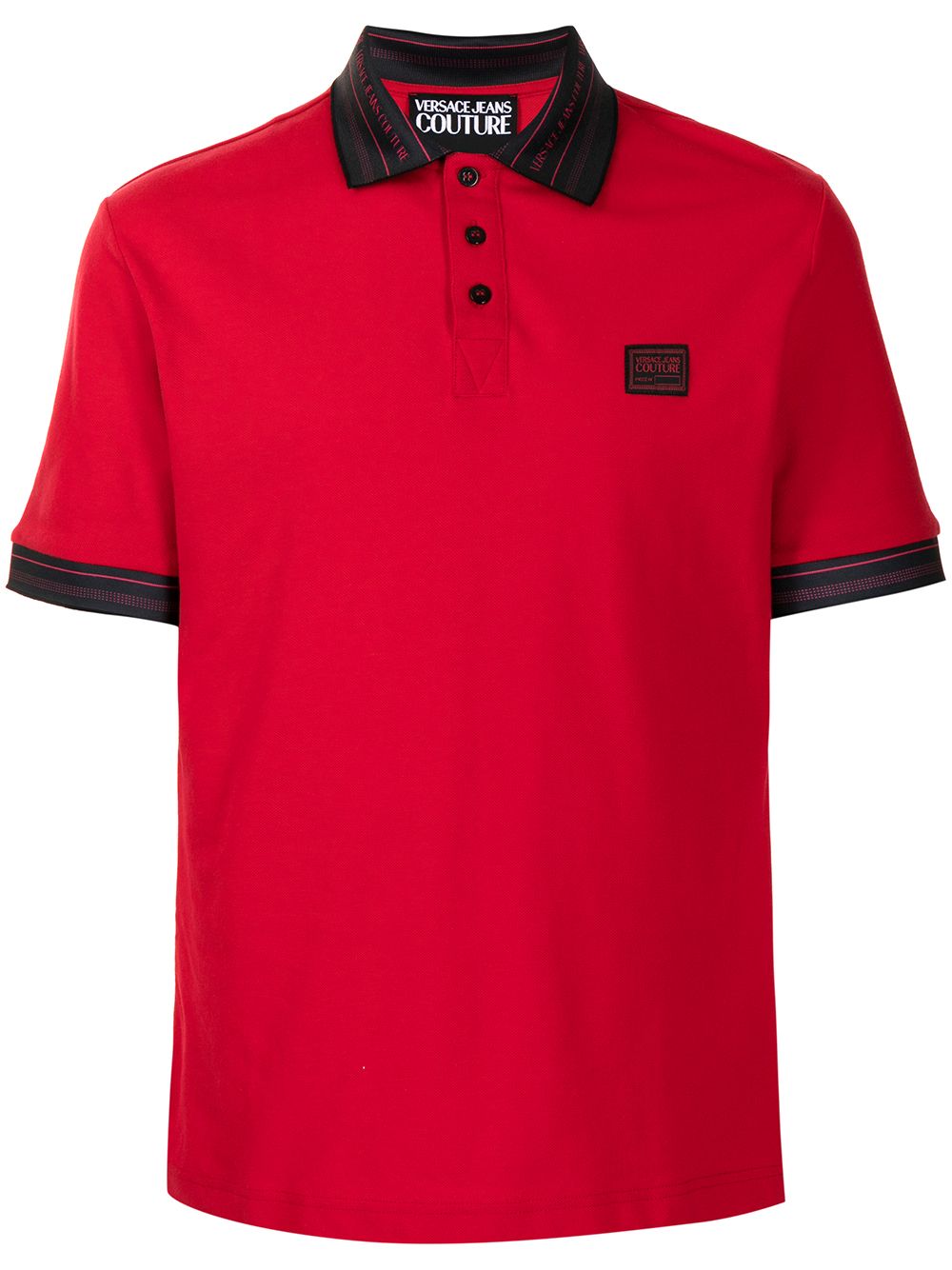VERSACE JEANS COUTURE LOGO-PATCH SHORT-SLEEVED POLO SHIRT