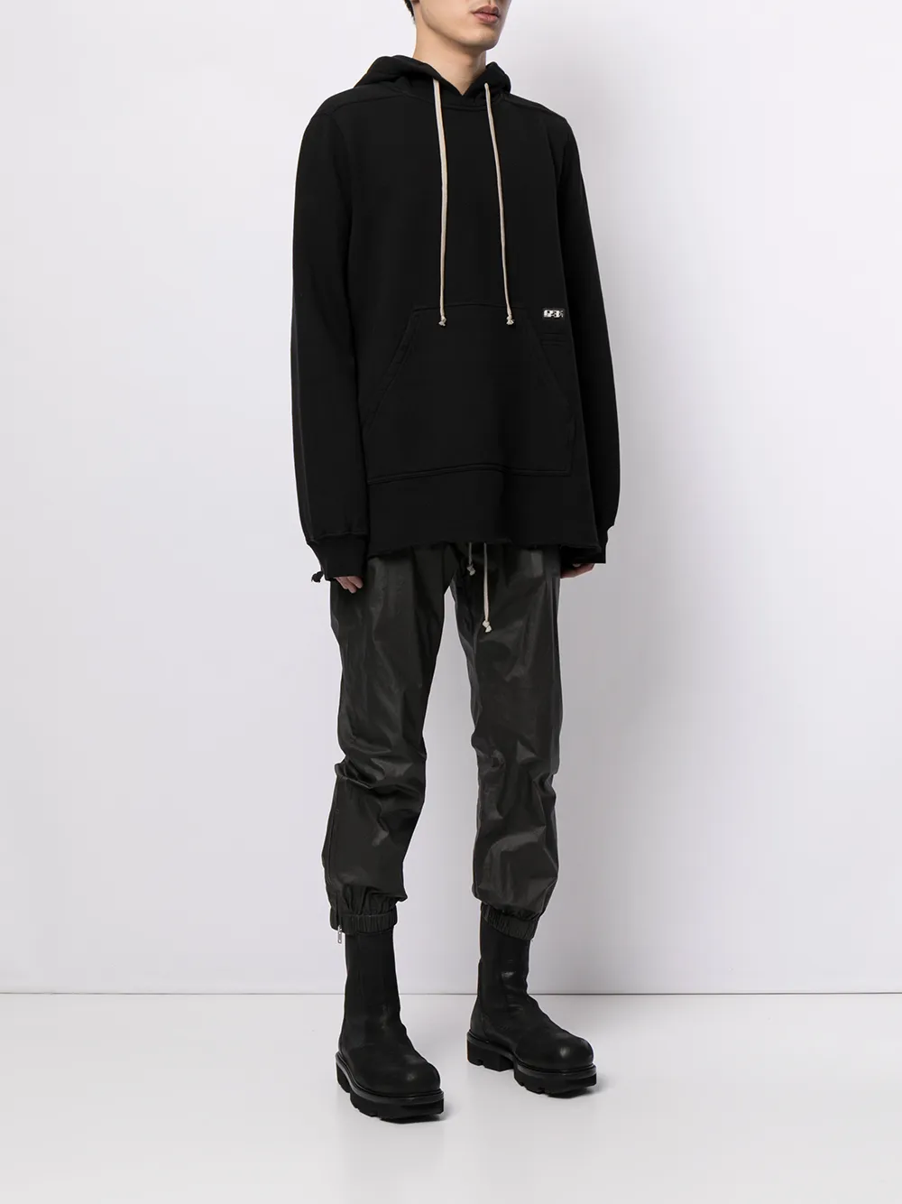 фото Rick owens drkshdw худи с нашивкой-логотипом и необработанным краем