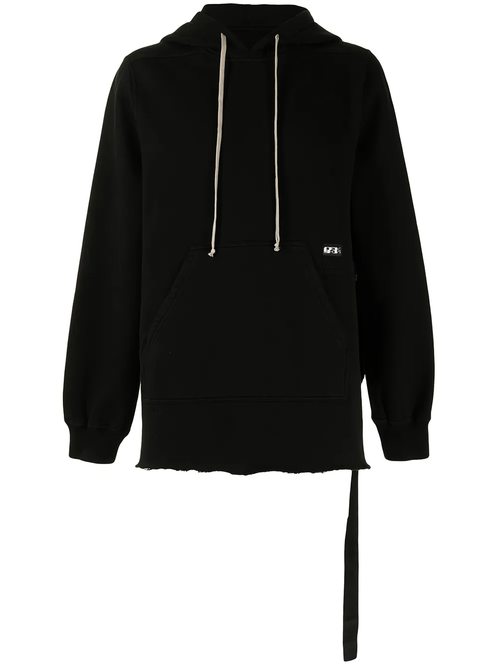 

Rick Owens DRKSHDW logo-patch raw-edge hoodie - Black