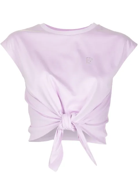 knot detail cap-sleeve T-shirt