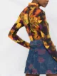 Opening Ceremony floral belted denim skirt