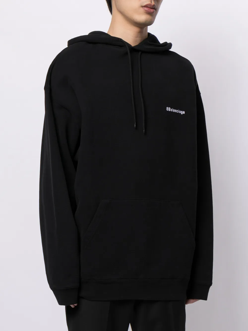  Balenciaga Oversized Hoodie Mit Logo Stickerei   Schwarz 