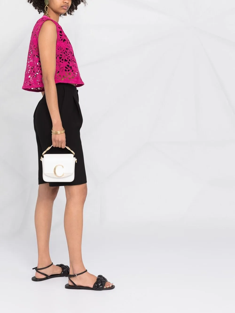 фото Valentino кружевной укороченный топ без рукавов