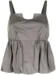 Image 1 of Tibi cropped cotton peplum top