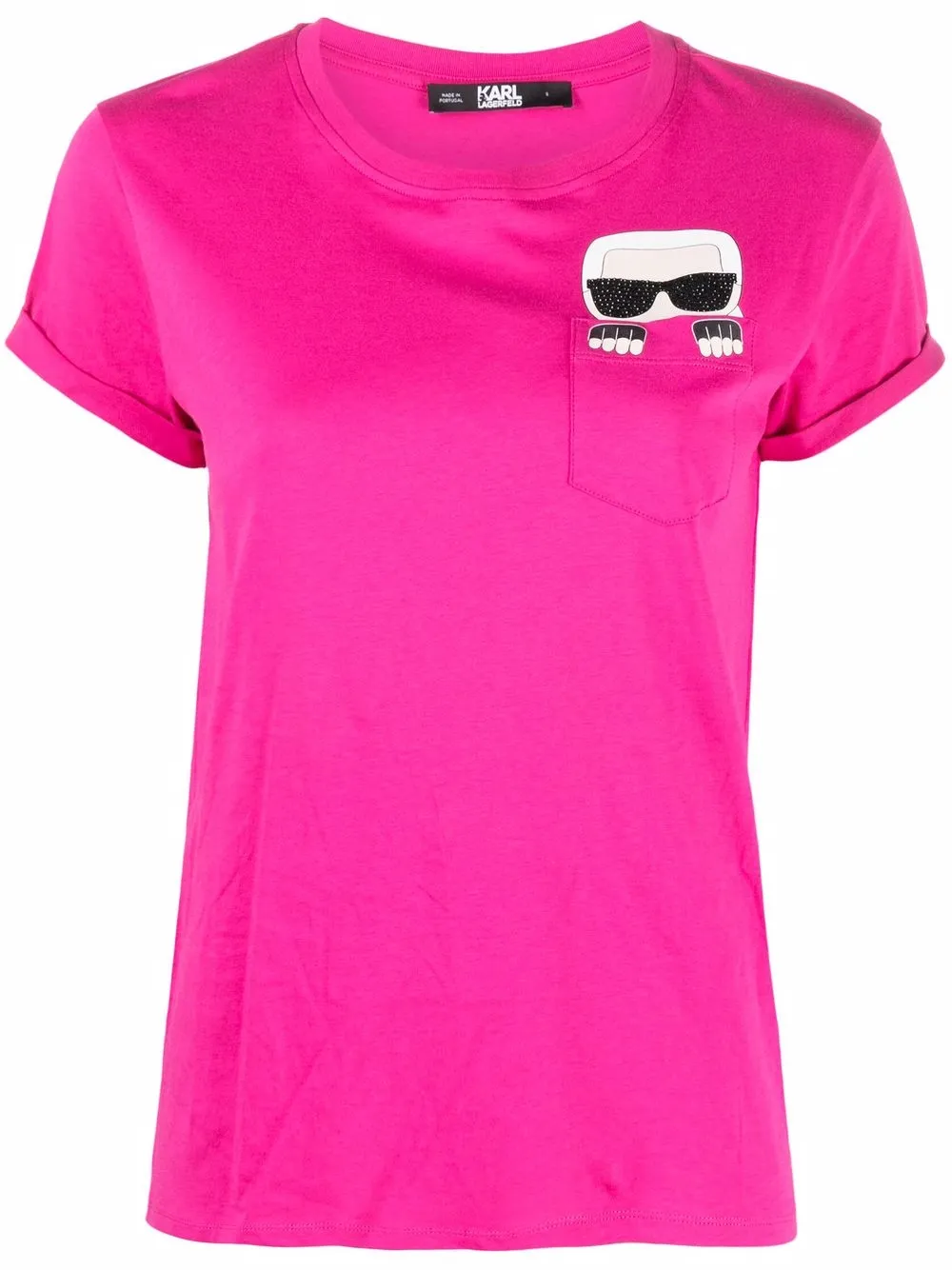 Click to view more detailed imagery on our partner's website Karl Lagerfeld Ikonik Karl Pocket T-shirt In Rosa