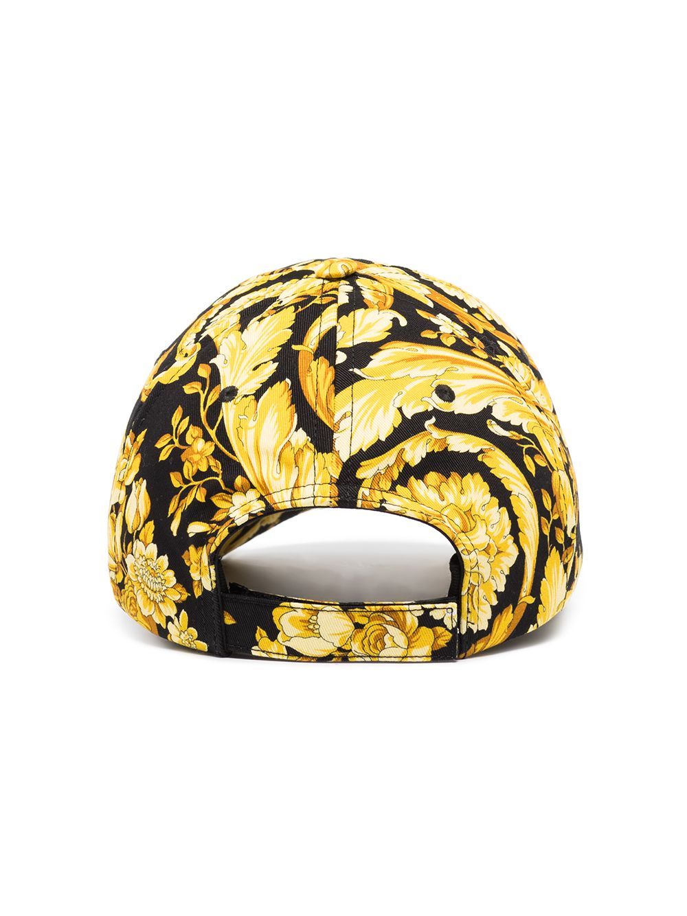Shop Versace Barocco Pattern-print Cap In Gelb
