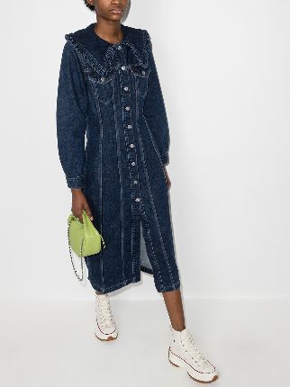 x Levi’s® ruffled collar denim dress展示图