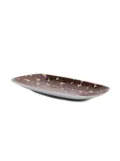 L'Objet leopard-pattern rectangle plate - Brown