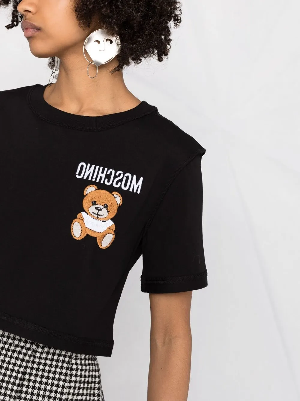 фото Moschino футболка из джерси с вышивкой teddy bear