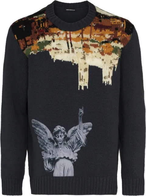 Undercover sculpture-print intarsia jumper