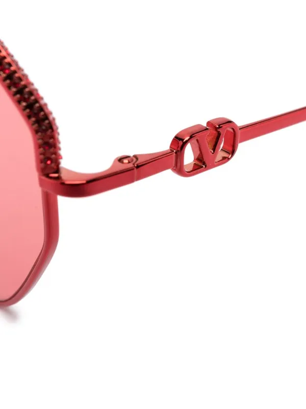 Valentino Eyewear Occhiali Da Sole Esagonali VLOGO - Farfetch