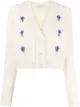Image 1 of Alessandra Rich floral-embroidered wool cardigan