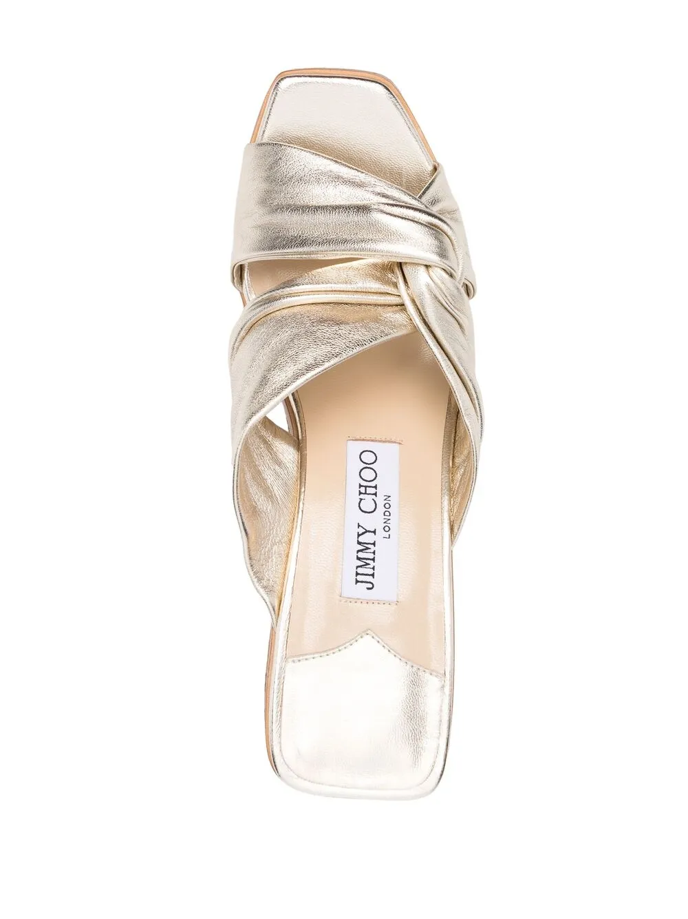 Jimmy Choo Narisa Metallic Leather Platform Wedge Mules In Gold