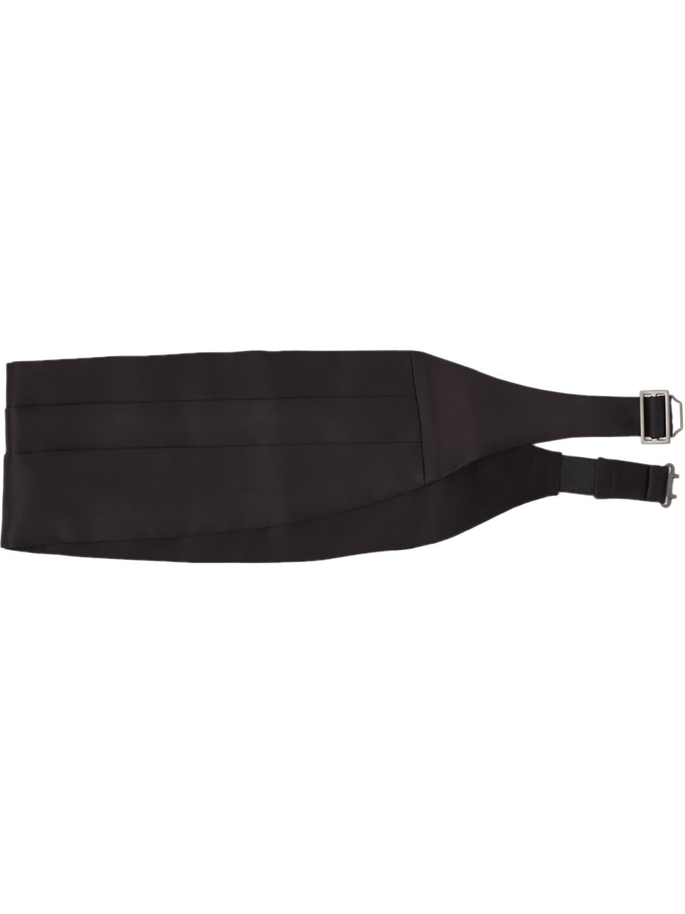 Shop Prada Satin-finish Tuxedo Belt In Black