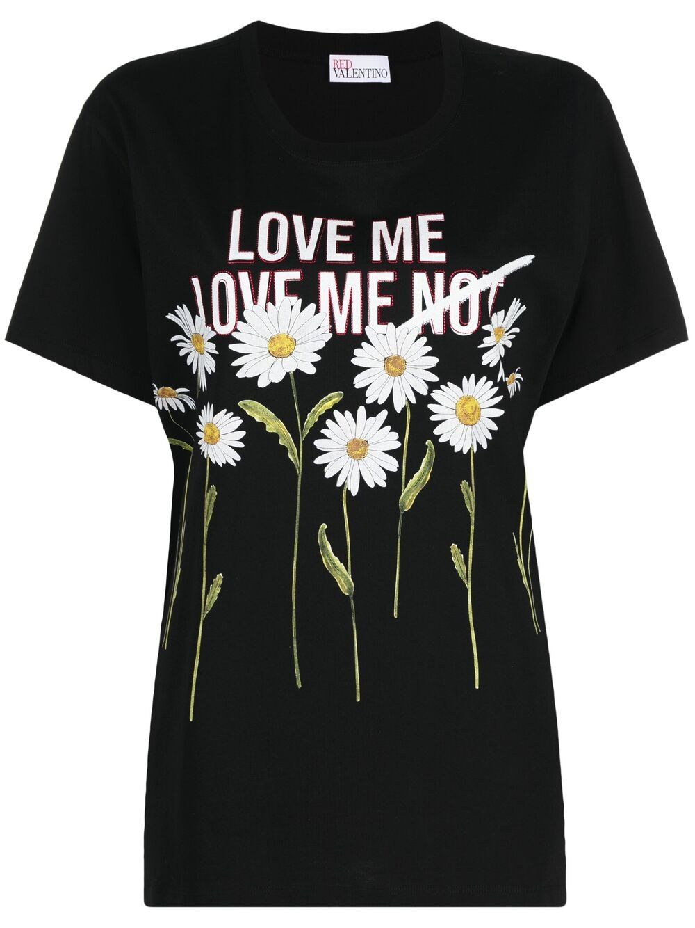 RED VALENTINO DAISY PRINT T-SHIRT 