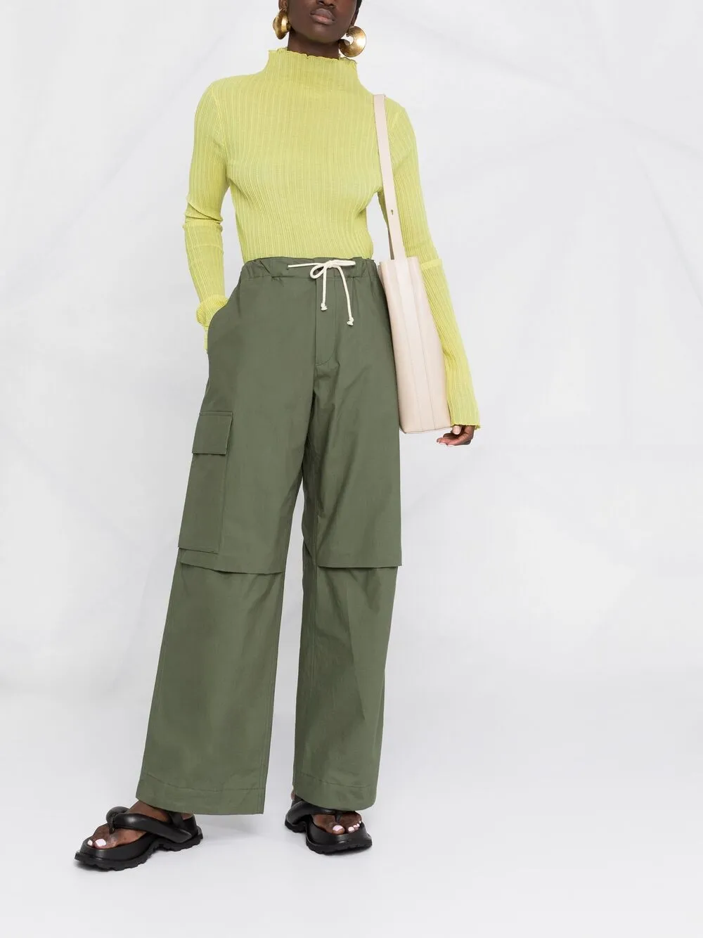 фото Jil sander прямые брюки с завышенной талией