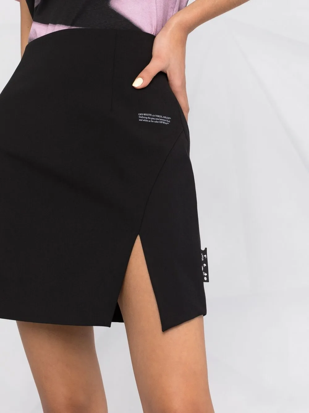 фото Off-white юбка с завышенной талией и разрезом