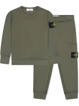 khaki green stone island tracksuit