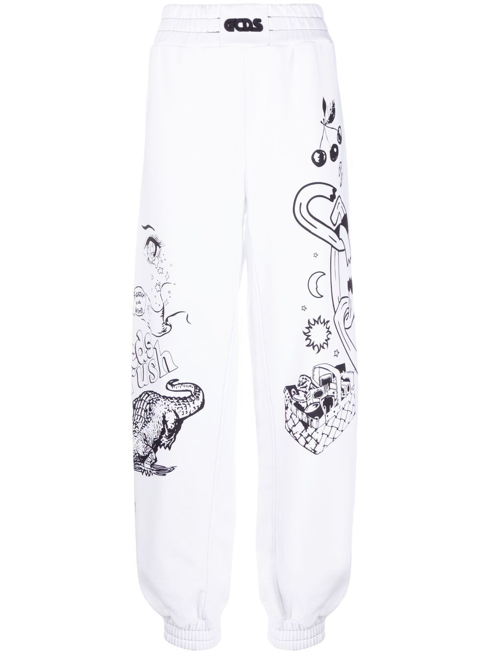Gcds Graphic-print Track Pants In White