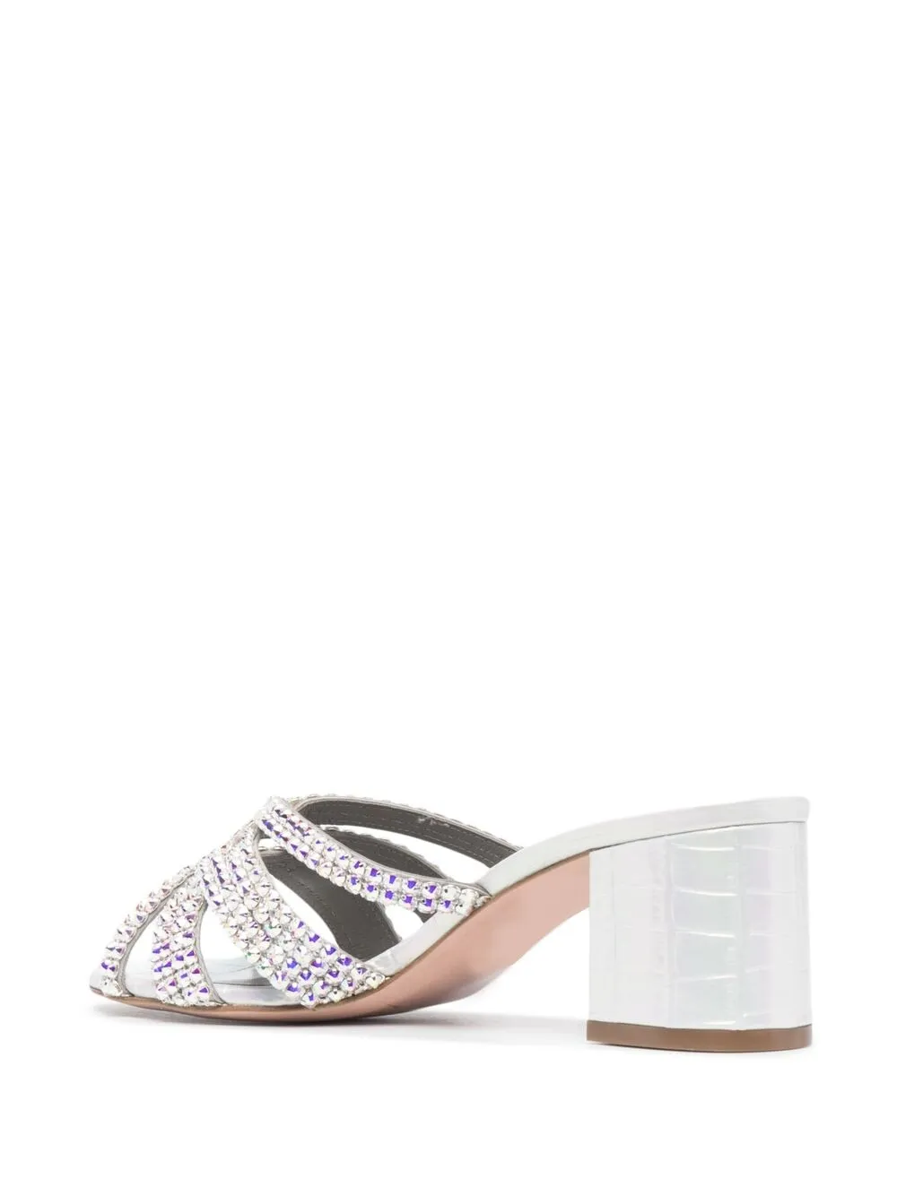 фото Gina босоножки с тиснением под кожу крокодила и кристаллами