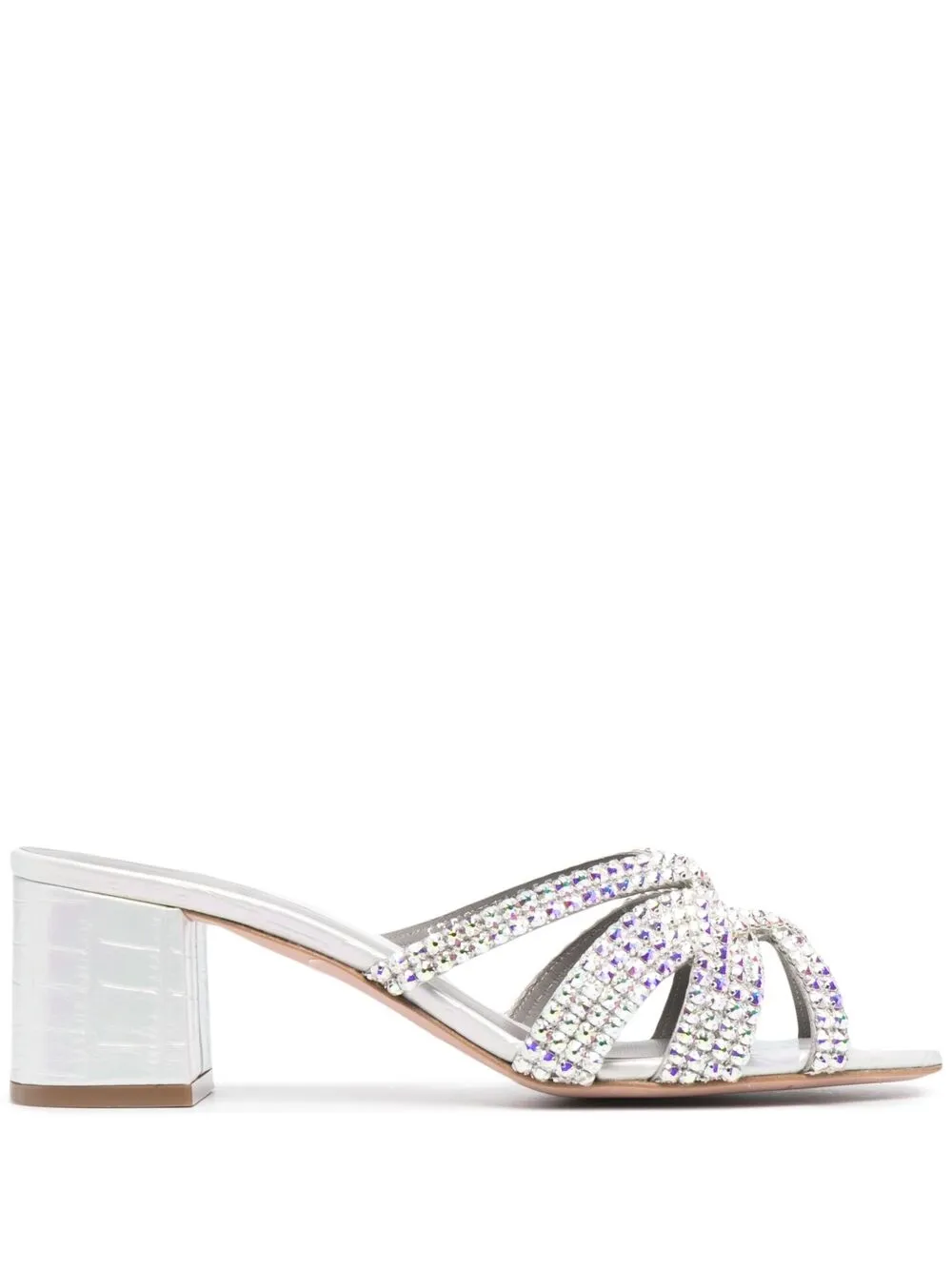 фото Gina босоножки с тиснением под кожу крокодила и кристаллами