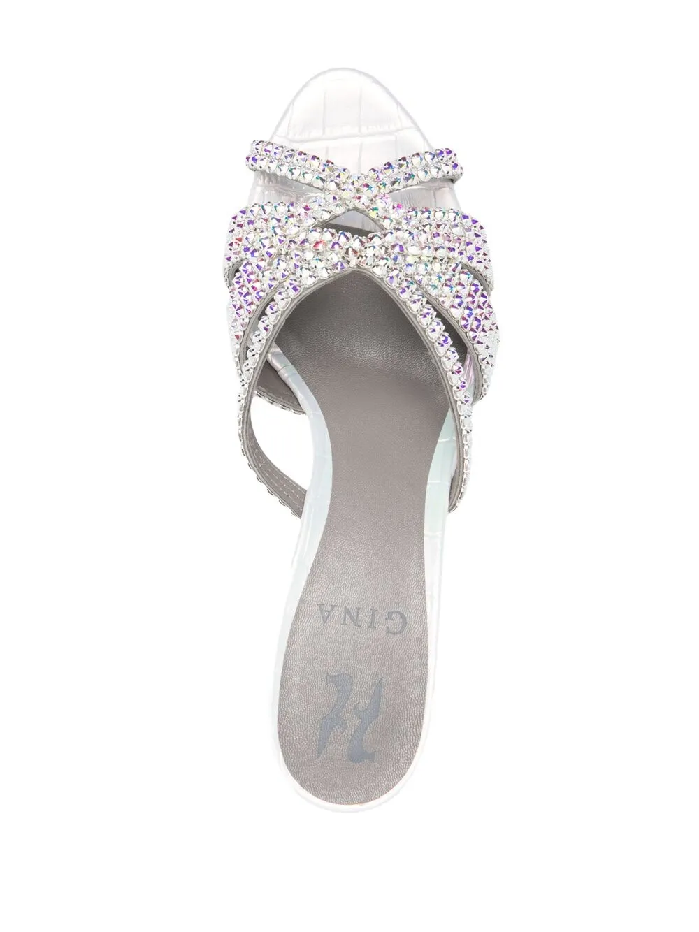 фото Gina босоножки с тиснением под кожу крокодила и кристаллами