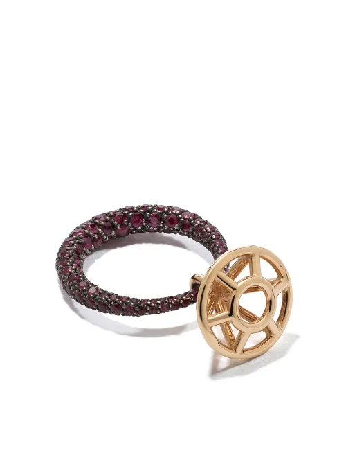 Bague Cage en 18ct ornée de rubis - DALILA BARKACHE - Modalova