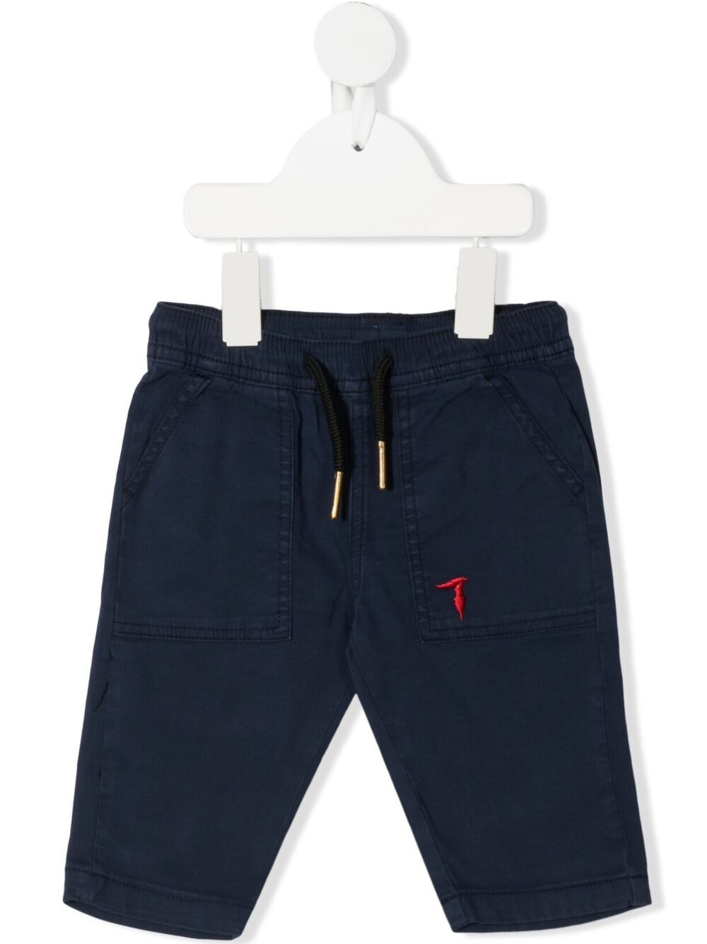 Trussardi Junior Kids' Drawstring-waist Tailored Shorts In Blue