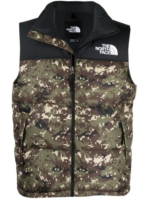 The North Face reversible camouflage-print padded gilet