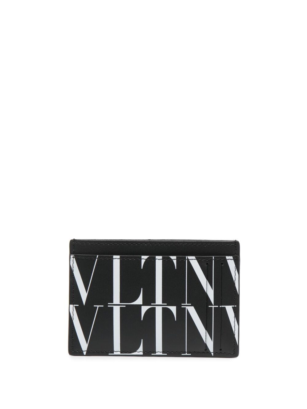 Shop Valentino Vltn Print Cardholder In Black