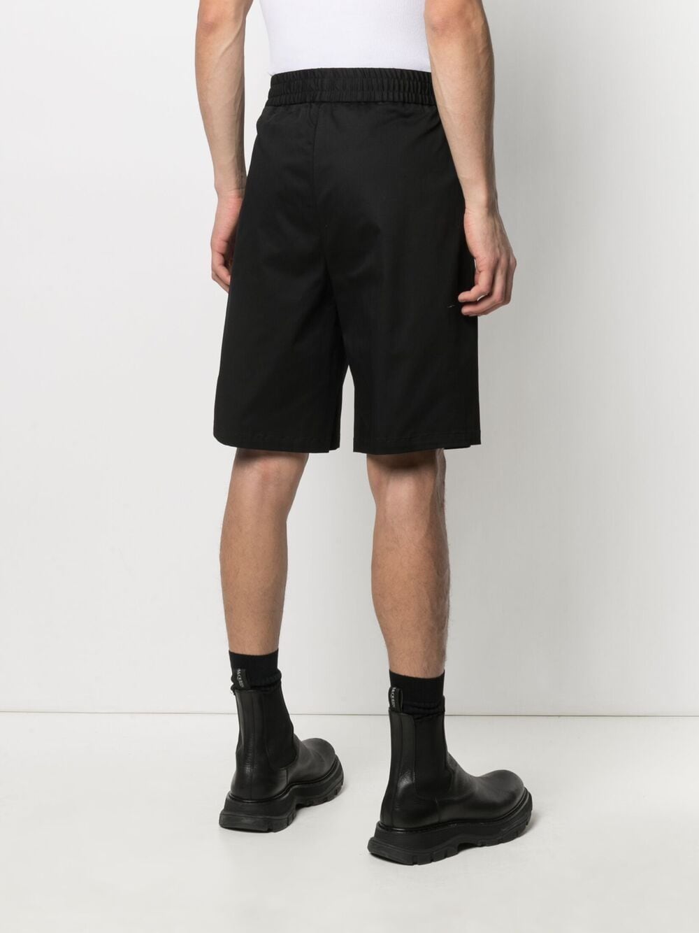 Shop Moncler Knee-length Track Shorts In Black