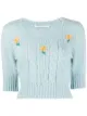 Image 1 of Alessandra Rich embroidered-floral knitted jumper