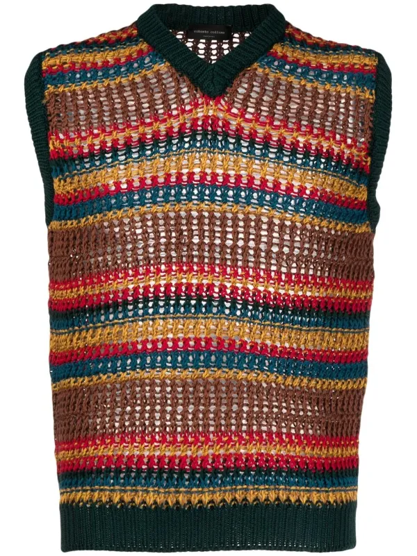 Shop Roberto Collina Open Stipe Knit Vest With Express Delivery Ringen