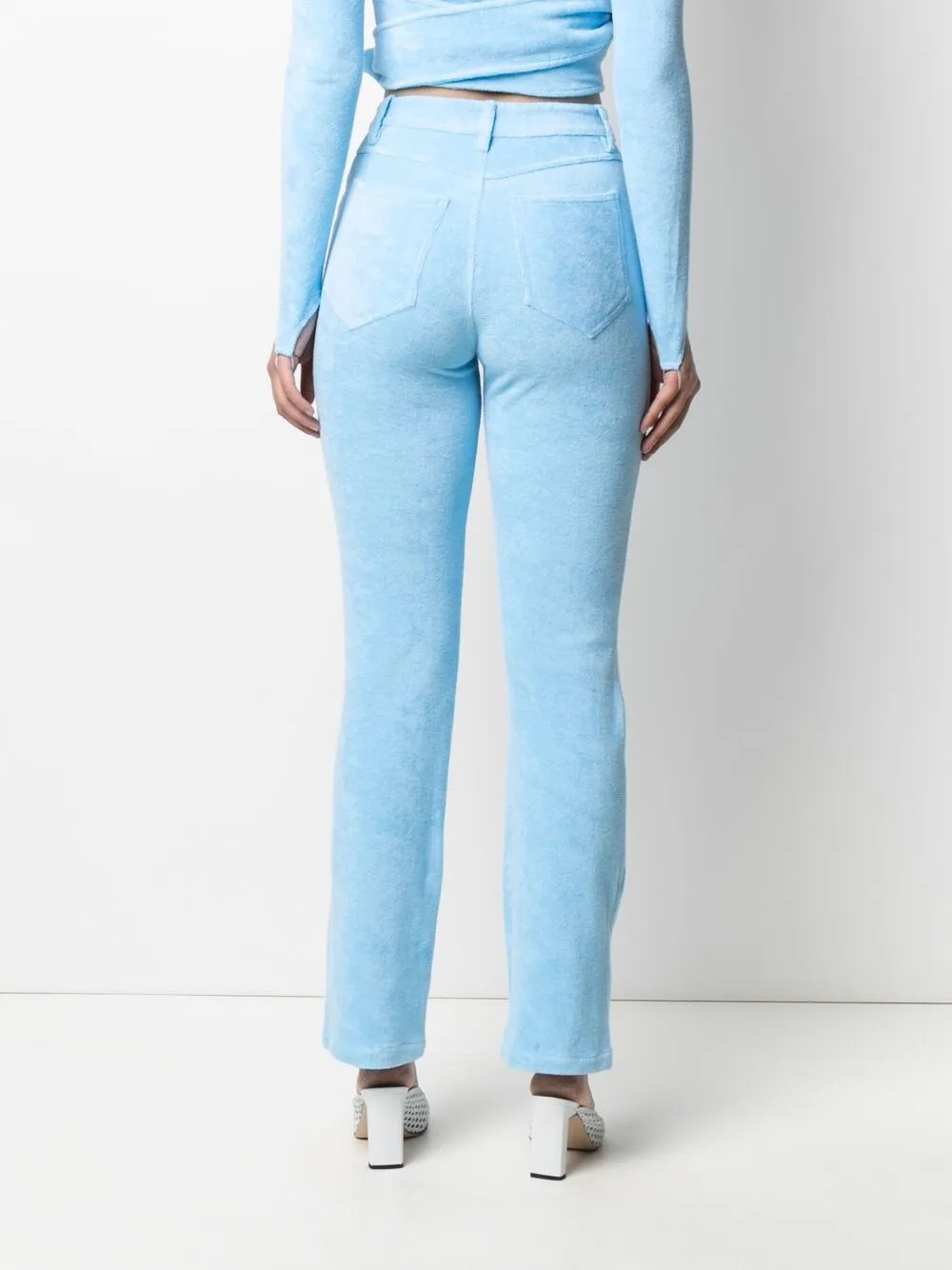 Shop Maisie Wilen Mockumentary Straight-leg Trousers In Blue