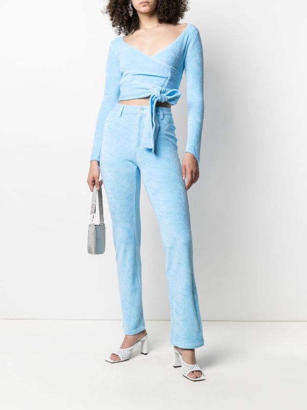 Slacks and Chinos Straight-leg trousers Womens Clothing Trousers Maisie Wilen Cotton Mockumentary Straight-leg Trousers in Blue 