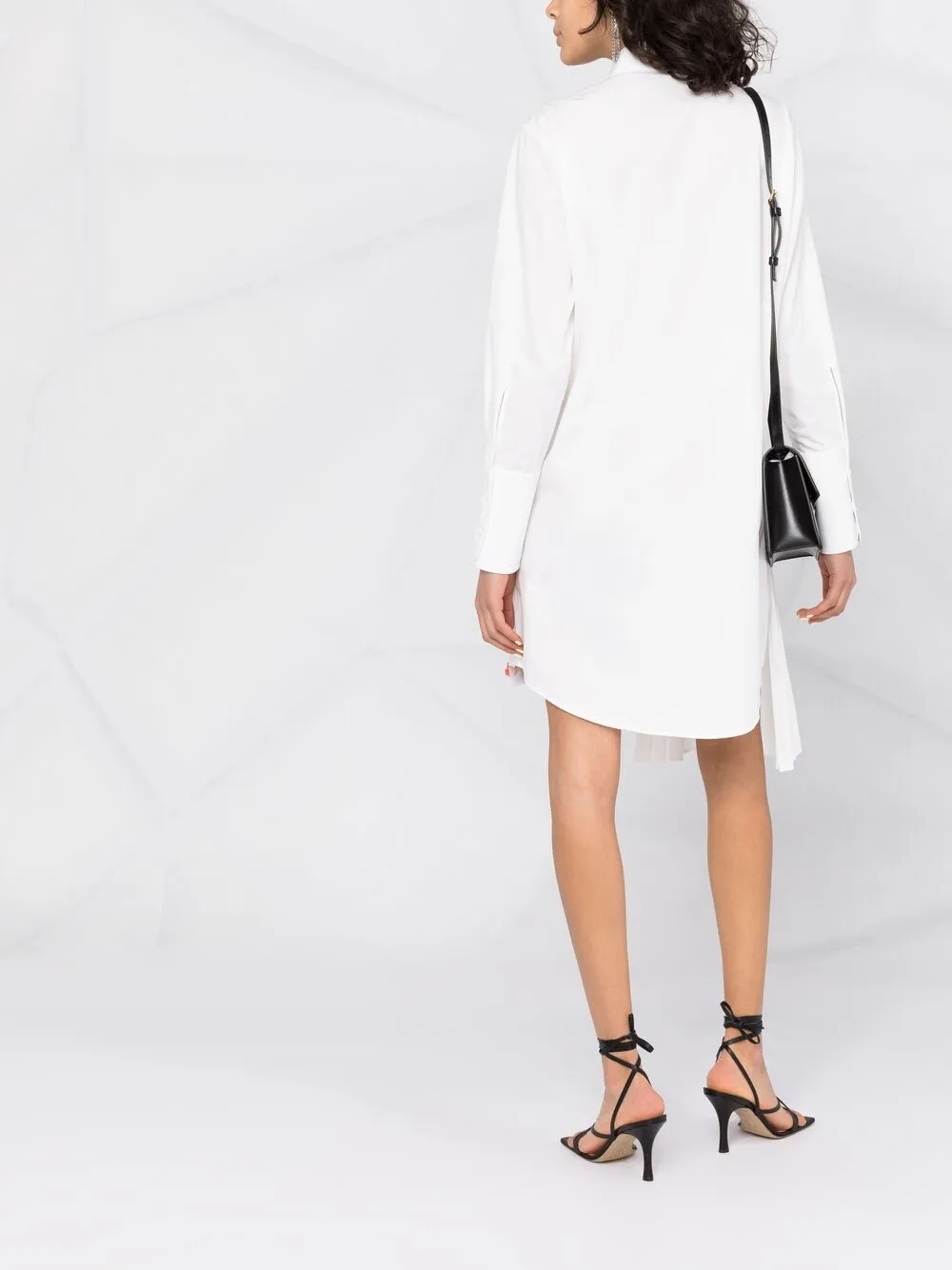 фото Off-white платье-рубашка с плиссировкой
