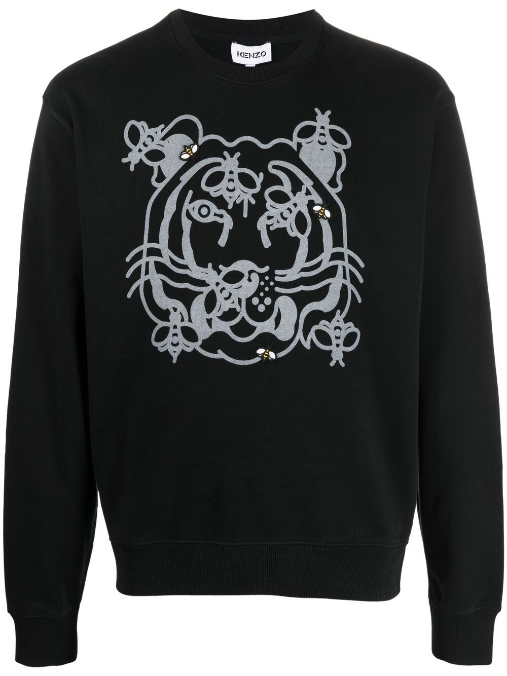 Kenzo Tiger-print Sweatshirt In Black