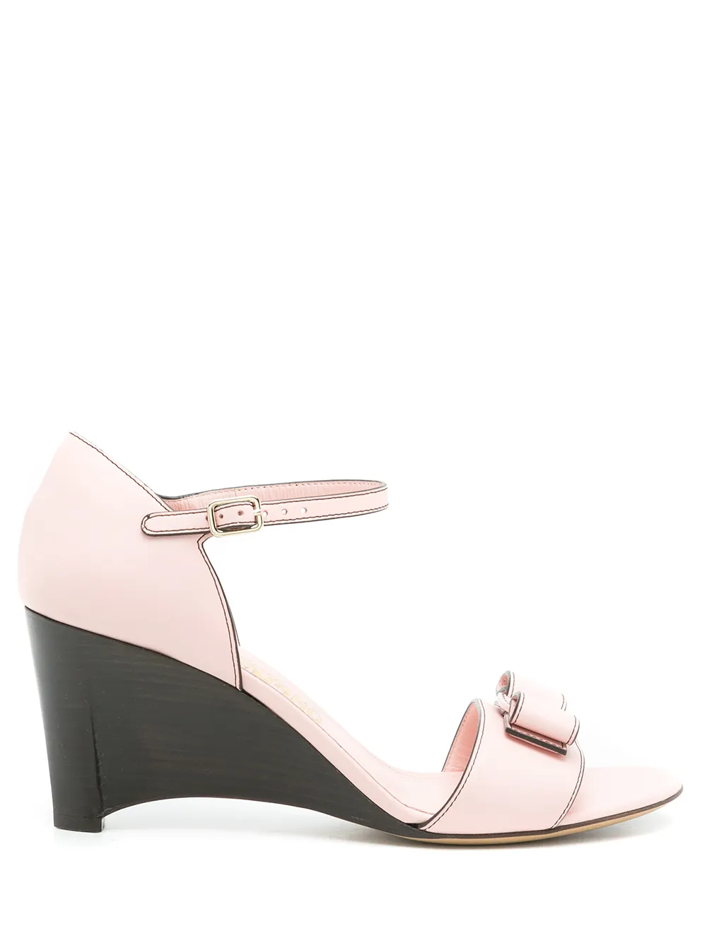 Ferragamo Vara bow wedge sandals Pink