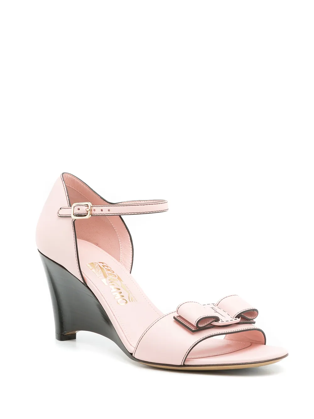 Ferragamo Vara bow wedge sandals Pink