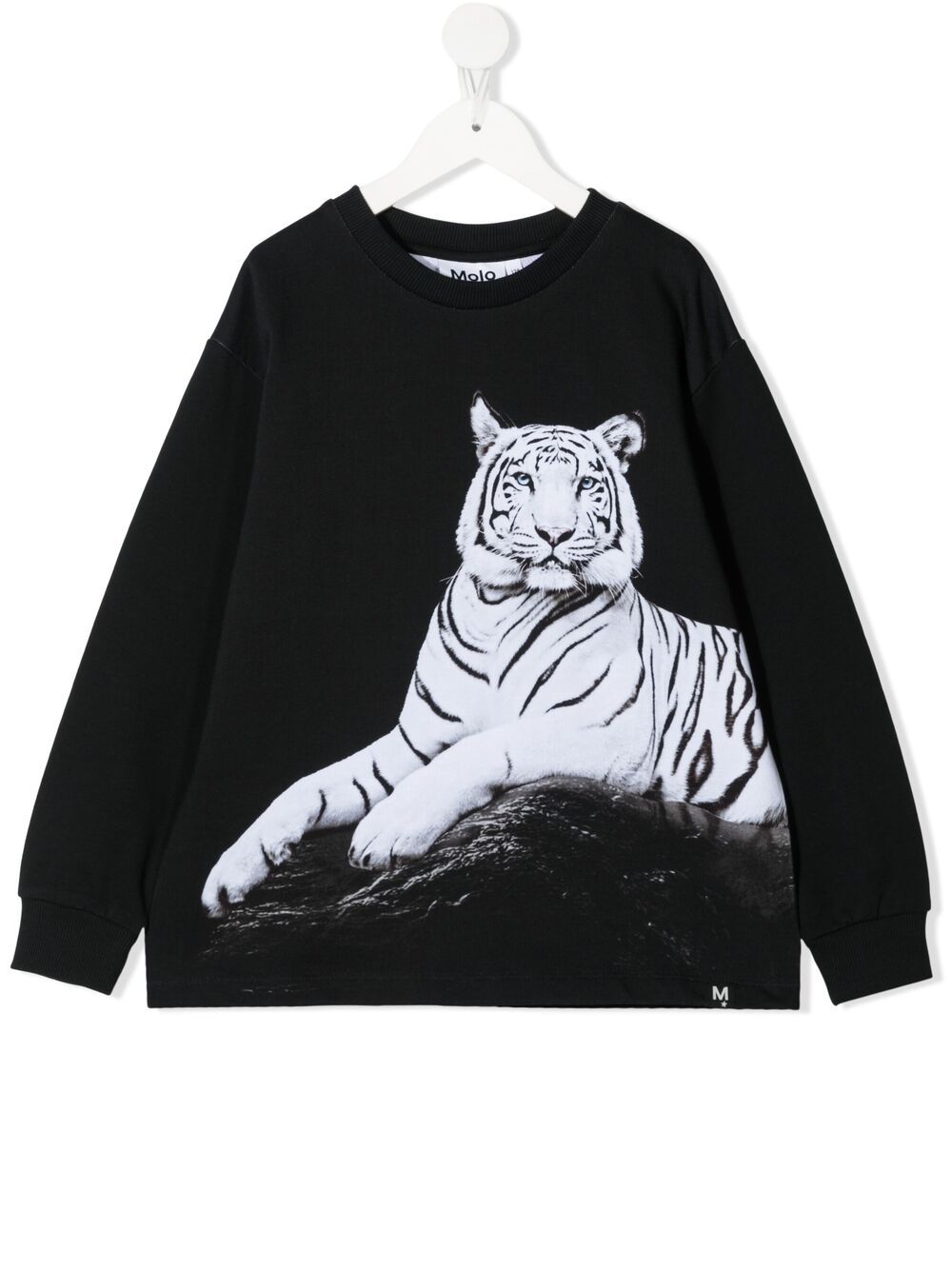 Shop Molo Tiger-print Sweatshirt In Black