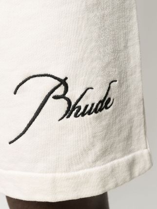 embroidered-logo drawstring shorts展示图