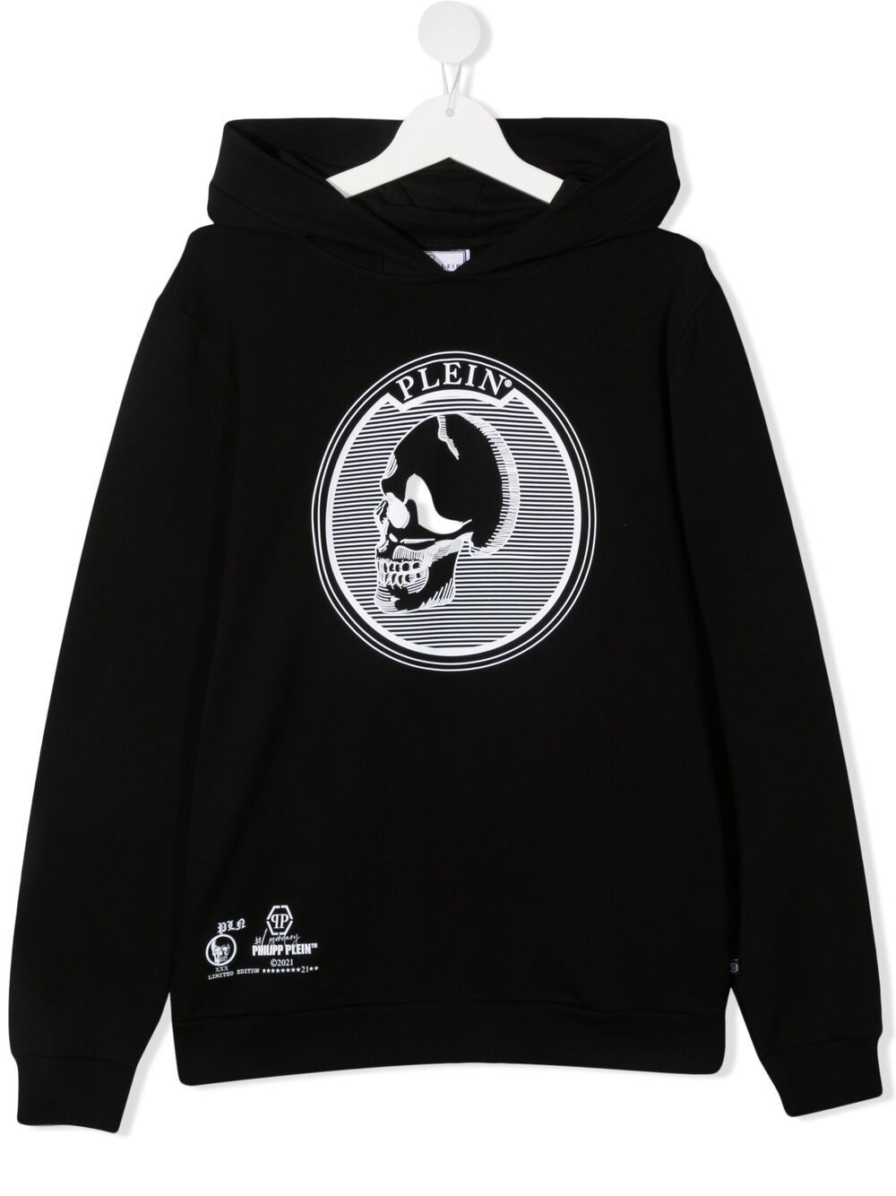 Philipp Plein Junior Teen Skull-print Hoodie In Black