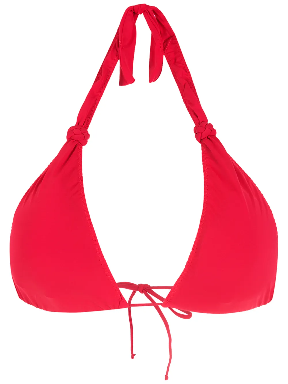 

Clube Bossa top de bikini con cuello halter y detalle trenzado - Rojo