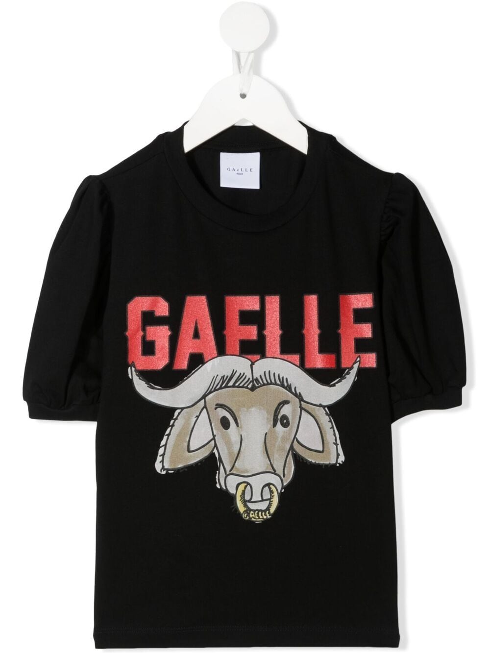 Gaelle Paris Kids' Bull-print T-shirt In Black