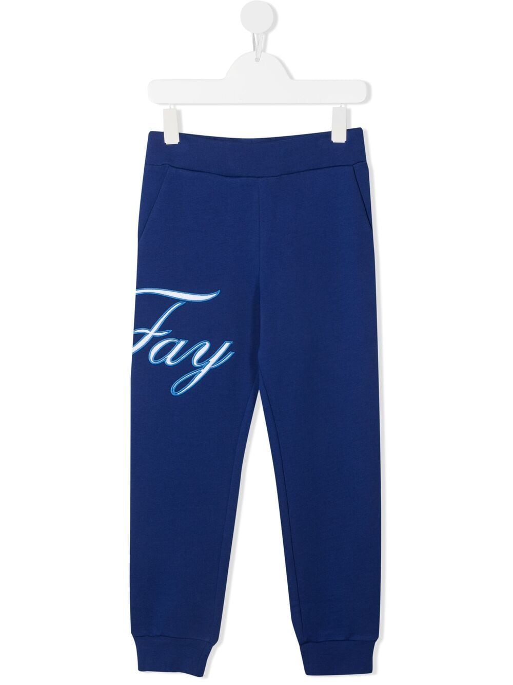 Fay Kids' Logo-print Track Trousers In Blue