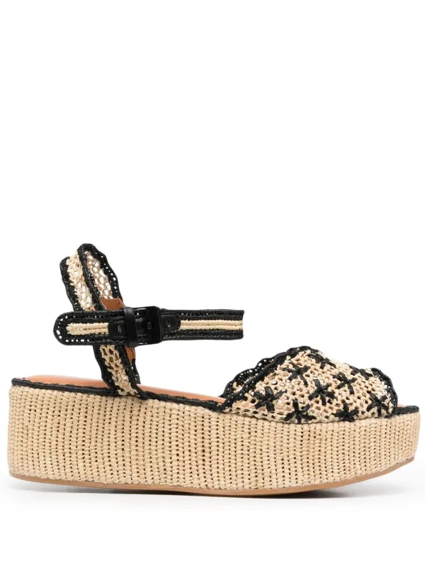 raffia flatform sandals